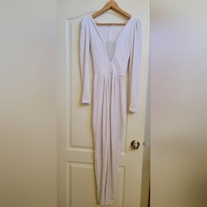 Custom made white velour jumpsuit